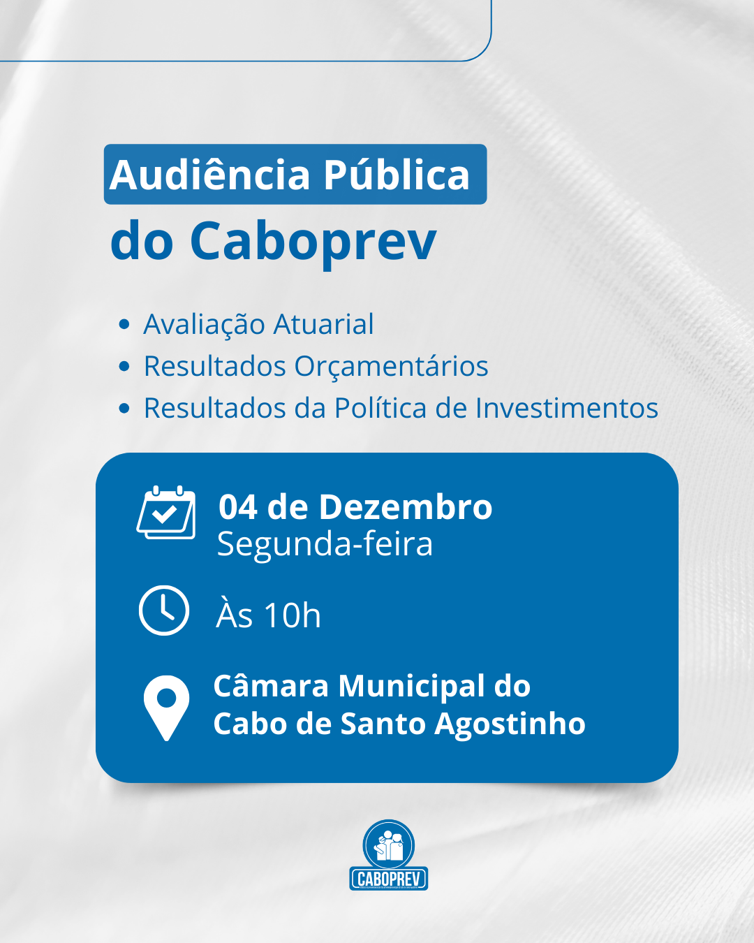 Caboprev realiza Audiência Pública para prestação de contas de 2023
